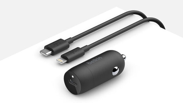 BELKIN USB-C Car Charger + USB-C Cable with Lightning Connector 20W