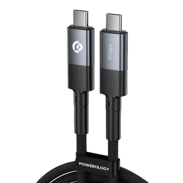 POWEROLOGY 8K VIDEO | 40GBPS DATA USB4 TYPE-C BRAIDED CABLE 240W PD | 2M