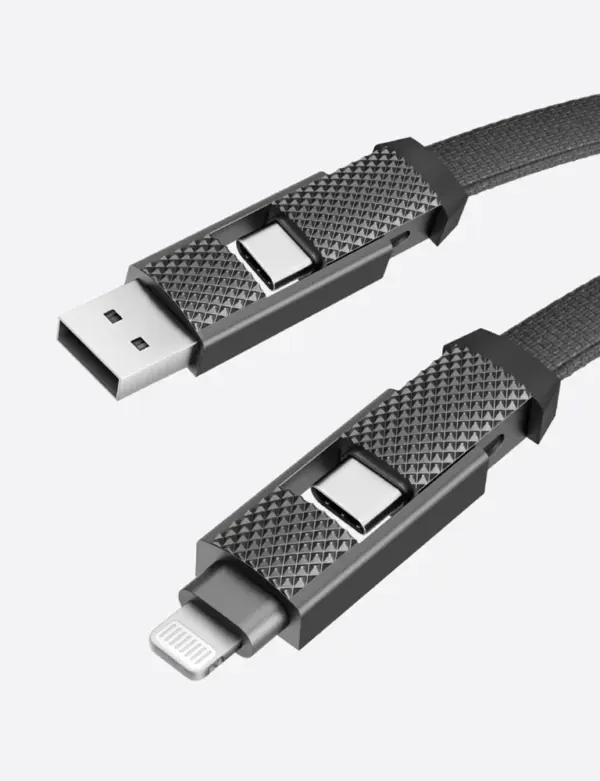 BAZIC AluCable 60W Interchangeable Aluminum Fast Charging and Data Sync Cable | 4in1