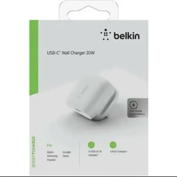 BELKIN BOOST CHARGE USB-C WALL CHARGER 20W