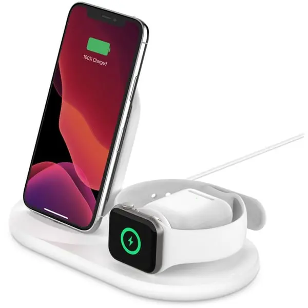 BELKIN 3-IN-1 WIRELESS CHARGER FOR IPHONE + APPLE WATCH + AIRPODS