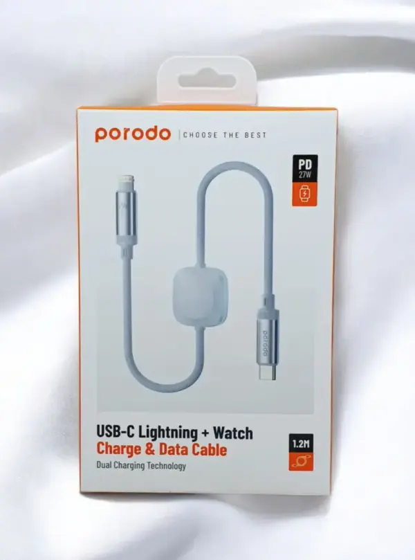 PORODO USB-C LIGHTNING+WATCH CHARGE & DATA CABLE 1.2M